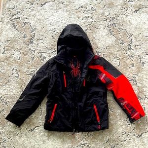 Black and Red Boys Size 12 Spyder Snow Jacket and Pants Set